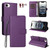 iPhone 17e / 16e Litchi Texture RFID Blocking 3-Card Wallet Leather Phone Case - Purple