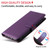 iPhone 17e / 16e Litchi Texture RFID Blocking 3-Card Wallet Leather Phone Case - Purple