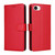 iPhone 17e / 16e Litchi Texture RFID Blocking 3-Card Wallet Leather Phone Case - Red