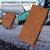 iPhone 17e / 16e Litter Panda Embossing RFID Leather Phone Case with Lanyard - Brown