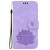 iPhone 17e / 16e Lotus Embossed Leather Phone Case - Purple