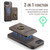 iPhone 17e / 16e MAGKING K1 MagSafe Detachable Wallet RFID Back Cover Phone Case - Coffee
