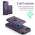 iPhone 17e / 16e MAGKING K1 MagSafe Detachable Wallet RFID Back Cover Phone Case - Purple