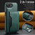 iPhone 17e / 16e MAGKING K2 Series MagSafe RFID Card Bag Detachable Phone Case - Green