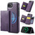iPhone 17e / 16e MAGKING K2 Series MagSafe RFID Card Bag Detachable Phone Case - Purple