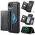 iPhone 17e / 16e MAGKING K4 Series MagSafe RFID Tri-fold Card Bag Detachable Phone Case - Black