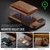 iPhone 17e / 16e MAGKING K4 Series MagSafe RFID Tri-fold Card Bag Detachable Phone Case - Brown