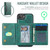iPhone 17e / 16e MAGKING K4 Series MagSafe RFID Tri-fold Card Bag Detachable Phone Case - Green