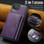 iPhone 17e / 16e MAGKING K4 Series MagSafe RFID Tri-fold Card Bag Detachable Phone Case - Purple