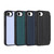 iPhone 17e / 16e Magnetic Armor Series RFID Card Slots Leather Phone Case - Black