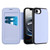 iPhone 17e / 16e Magnetic Armor Series RFID Card Slots Leather Phone Case - Purple