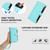 iPhone 17e / 16e Magnetic Closure 9 Card Slots Zipper Leather Case with Hand Strap - Mint Green