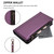 iPhone 17e / 16e Magnetic Closure 9 Card Slots Zipper Leather Case with Hand Strap - Purple