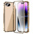 iPhone 17e / 16e Magnetic Double-buckle HD Tempered Glass Phone Case - Gold