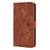 iPhone 17e / 16e Mandala Embossed Dual-Fold Calf Leather Phone Case - Brown