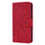 iPhone 17e / 16e Mandala Embossed Dual-Fold Calf Leather Phone Case - Red