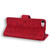 iPhone 17e / 16e Mandala Embossed Dual-Fold Calf Leather Phone Case - Red