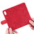 iPhone 17e / 16e Mandala Embossed Dual-Fold Calf Leather Phone Case - Red