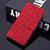 iPhone 17e / 16e Mandala Embossed Dual-Fold Calf Leather Phone Case - Red
