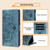 iPhone 17e / 16e Mandala Embossed Retro Frosted Leather Phone Case - Blue