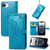 iPhone 17e / 16e Mandala Flower Embossed Leather Phone Case - Blue