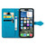 iPhone 17e / 16e Mandala Flower Embossed Leather Phone Case - Blue
