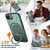 iPhone 17e / 16e Metal Rotation Holder MagSafe TPU Hybrid PC Phone Case - Grey Green