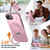 iPhone 17e / 16e Metal Rotation Holder MagSafe TPU Hybrid PC Phone Case - Pink