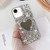 iPhone 17e / 16e Mirror Handmade Bling Rhinestone PC Phone Case - Silver Gray Love