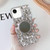 iPhone 17e / 16e Mirror Handmade Bling Rhinestone PC Phone Case - Silver Gray Round