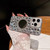 iPhone 17e / 16e Mirror Handmade Bling Rhinestone PC Phone Case - Silver Gray Square