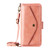 iPhone 17e / 16e Multi-card Slots Crossbody Cowhide Leather Phone Case - Pink