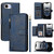 iPhone 17e / 16e Multi-Card Slots Zipper Wallet Leather Phone Case - Blue