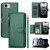 iPhone 17e / 16e Multi-Card Slots Zipper Wallet Leather Phone Case - Green