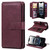 iPhone 17e / 16e Multi-Function Wallet 10 Card Slots Leather Phone Case - Claret