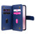 iPhone 17e / 16e Multi-Function Wallet 10 Card Slots Leather Phone Case - Dark Blue