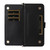 iPhone 17e / 16e Multifunctional 6-Card Slots Leather Phone Case with Wrist Strap - Black