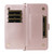 iPhone 17e / 16e Multifunctional 6-Card Slots Leather Phone Case with Wrist Strap - Pink