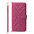 iPhone 17e / 16e Multifunctional 6-Card Slots Leather Phone Case with Wrist Strap - Rose Red