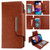 iPhone 17e / 16e Multifunctional 7-Cards Wallet Leather Phone Case - Brown