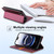 iPhone 17e / 16e N.BEKUS P3 RFID Stitching Magnetic Flip Leather Phone Case - Wine Red