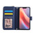 iPhone 17e / 16e Nine-card Slots Zipper Wallet Bag Leather Phone Case - Blue