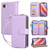 iPhone 17e / 16e Nine-card Slots Zipper Wallet Bag Leather Phone Case - Light Purple