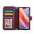 iPhone 17e / 16e Nine-card Slots Zipper Wallet Bag Leather Phone Case - Wine Red