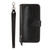 iPhone 17e / 16e Oil Skin Zipper Wallet Leather Phone Case - Black