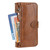 iPhone 17e / 16e Oil Skin Zipper Wallet Leather Phone Case - Brown