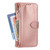iPhone 17e / 16e Oil Skin Zipper Wallet Leather Phone Case - Rose Gold