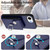 iPhone 17e / 16e Organ Card Bag Ring Holder Phone Case with Long Lanyard - Blue