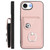 iPhone 17e / 16e Organ Card Bag Ring Holder Phone Case with Long Lanyard - Pink