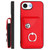 iPhone 17e / 16e Organ Card Bag Ring Holder Phone Case with Long Lanyard - Red